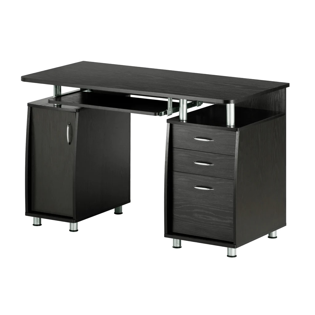 COMPLETE WORKSTATION COMPUTER DESK WITH STORAGE - Espresso