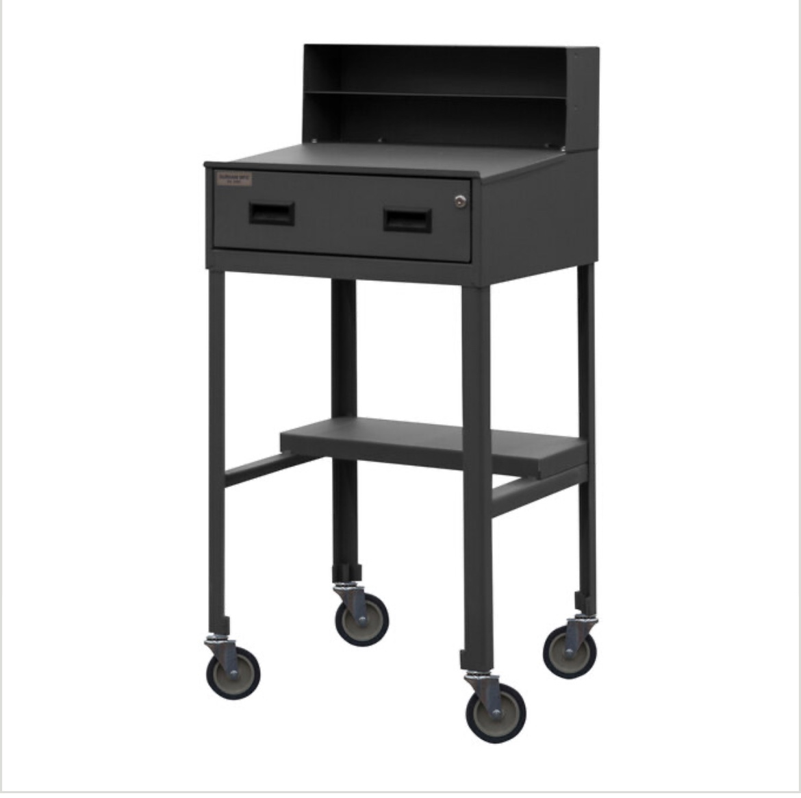 Durham Mfg 20 1/8" x 23 7/8" x 47 13/16" Mobile 1 Drawer Shop Desk with Bottom Shelf MSD-2023-95