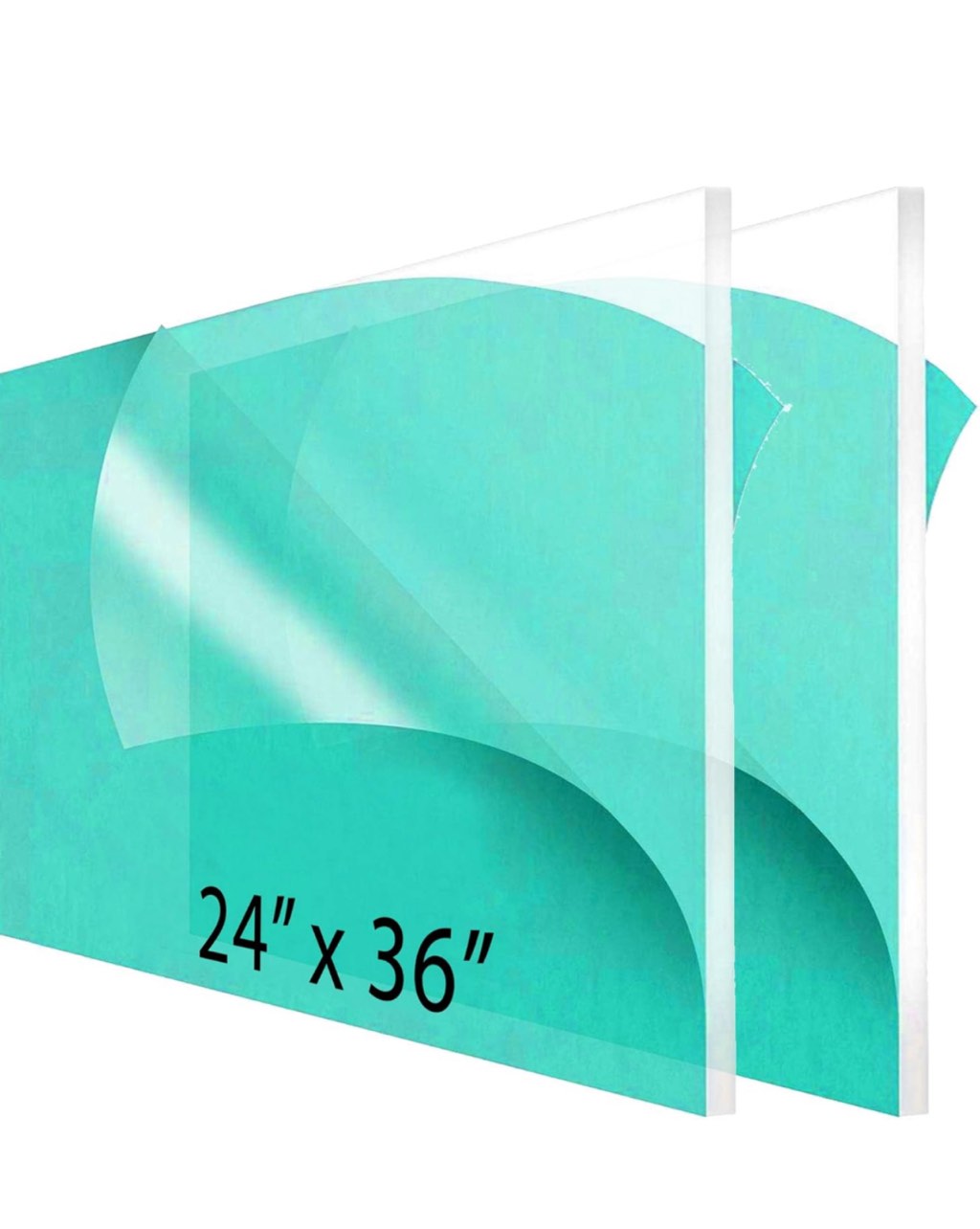 2-Pack 24 x 36” Clear Acrylic Sheet Plexiglass – 1/4” Thick; Use for Craft Projects, Signs, Sneeze Guard and More; Cut with Cricut, Laser, Saw or Hand Tools – No Knives
