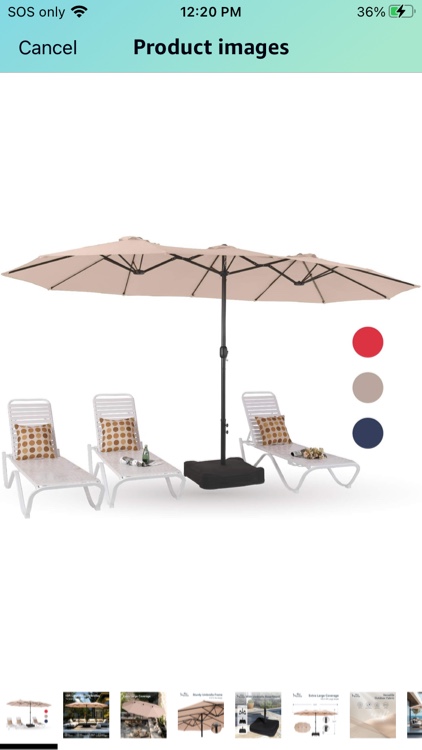 PHI VILLA 15ft Large Patio Umbrellas with Base Included, Outdoor Double-Sided Rectangle Market Umbrella with Crank Handle, for Poolside Lawn Garden, Beige