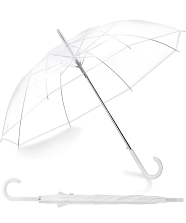 57 PACK Liberty Imports Large Clear Umbrella, Rain & Windproof Transparent Auto Open Stick Umbrella - Perfect for Photo Prop, Weddings, Prom, Travel and Outdoor Events - Curved Handle with Deluxe Finish
