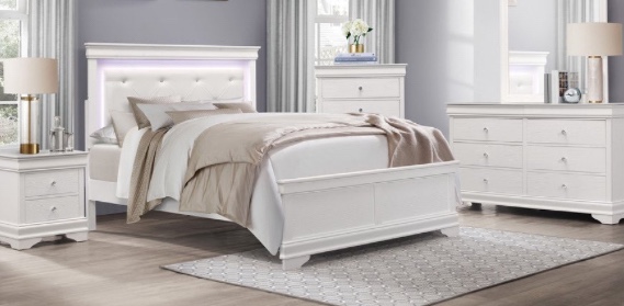 4 Pc. Queen LED Light BedroomSet Lana