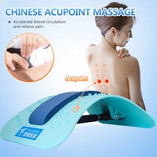 Siwei Back Stretcher Massager for Lumbar Back Pain Relief, Free-Level Back Massager Lumbar, Lumbar Support Stretcher Pain Relief for Herniated Disc, Sciatica, Scoliosis, Back Muscle Pain Relief(Blue)