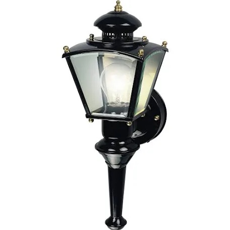 Portfolio PF-4150-BK-A 16.5-in High Gloss Black Medium Base (E-26) Wall Decorative Outdoor Light