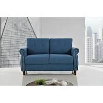 US Pride Furniture Donna Living Room Fabric Sofa, Ocean Blue