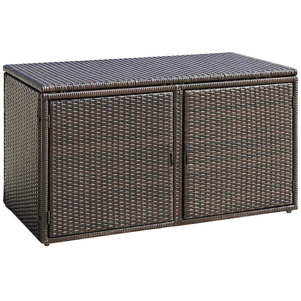88 gal. Garden Patio Storage Bin Deck Box in Brown