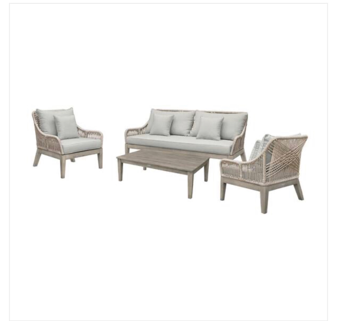 ARMEN LIVING HAWAII OD 4PC SET GREY COMPLETE ROPE PR351-07/WD WC6/FBC OF-433