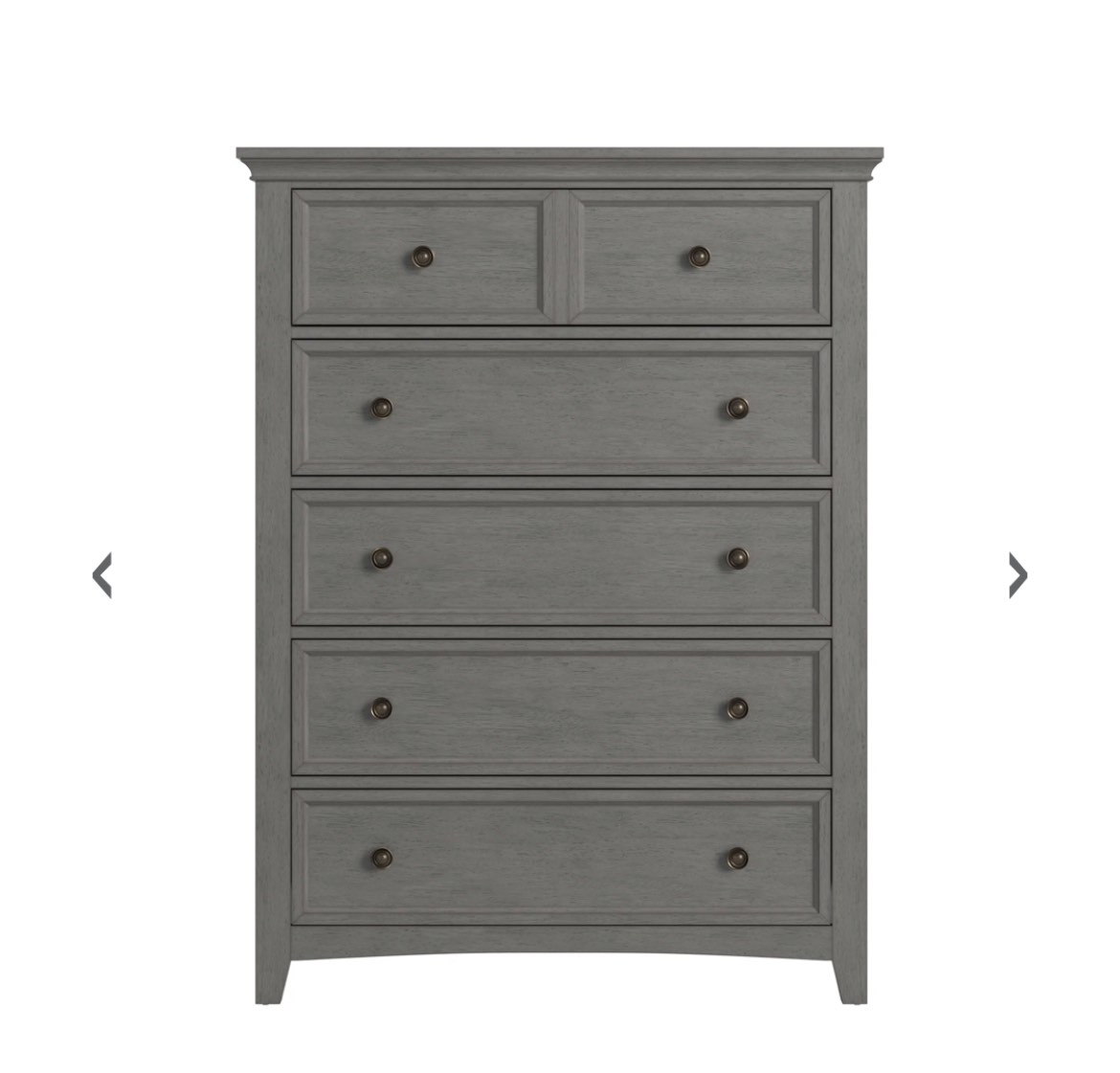 5-DRAWER WOOD MODULAR STORAGE CHEST - ANTIQUE GREY 