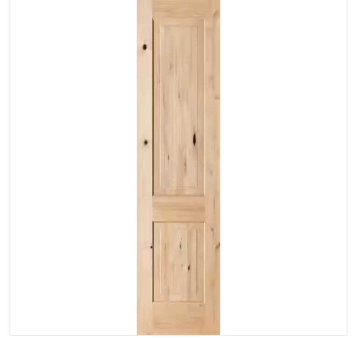 24 in. x 96 in. Rustic Knotty Alder 2-Panel Square Top Unfinished Wood Front Door Slab