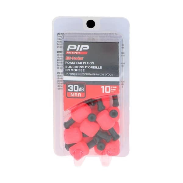 PIP EZ-Twist Red Hybrid Disposable Earplugs with 30 dB Noise Reduction Rating (10-Pack)