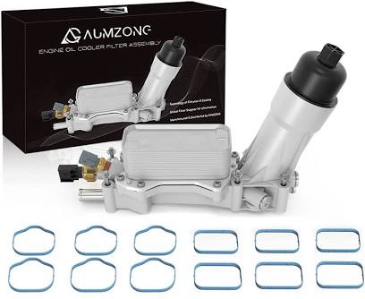 Aumzong 926-876 Engine Oil Cooler and Oil Filter Housing Adapter Assembly,Compatible with 2011-2017 Chrysler 200 300,Charger Cherokee Wrangler Ram ProMaster 3.6L,Replace 68105583AF