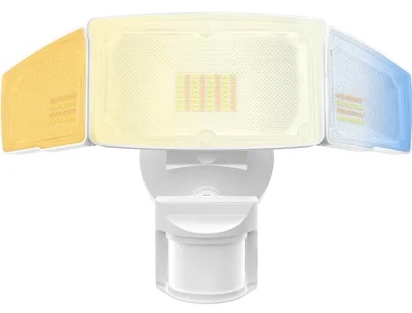 JJC 4600LM 3CCT Selectable LED Security Lights Motion Sensor Flood Light Outdoor,40W(300W Equiv.) 5000K/4000K/3000K Adjustable Color Changing Security Lights Motion Outdoor, IP65 Waterproof White