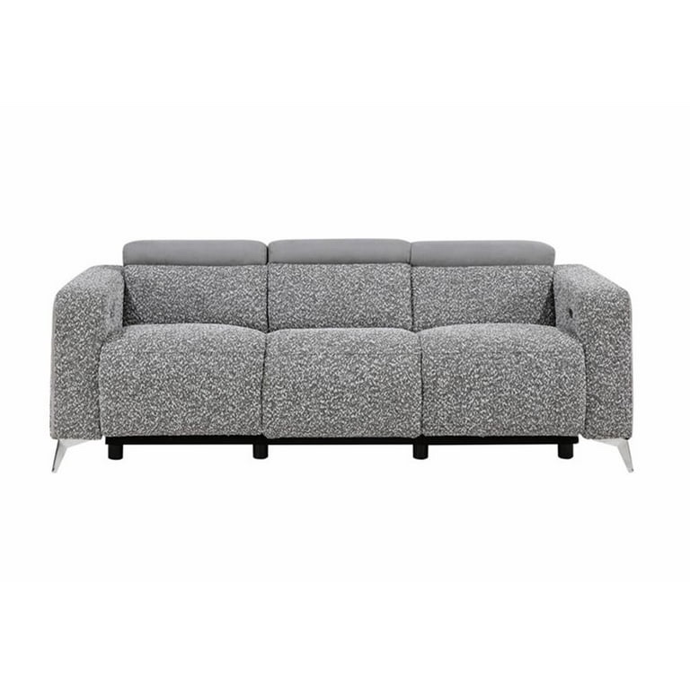 Global Furniture USA U8521 Modern Style Textured Taupe/Dark Gray Fabric 3 Seater Sofa with Moveable Back Rests. Left arm did not come predrilled, does have the pillow 84" L x 37" W x 28" H