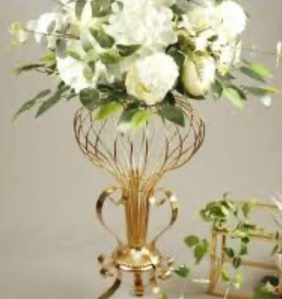 Flower Stand for Table, Metal Trumpet Vases for Wedding Road-Leading, 25.6inch Tall Tabletop Flower Stands