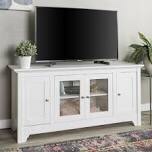 Walker Edison Farmhouse 2 Drawer, 4 Glass Door TV Stand for TVs up to 58 Inches - PURE White WF294856AAK (BOX 2 OF 2 ONLY)