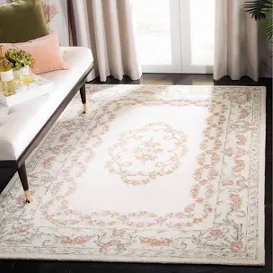 Barnsdall Hand-Tufted Wool Ivory/Pink Area Rug 2ft 3in x  6ft 