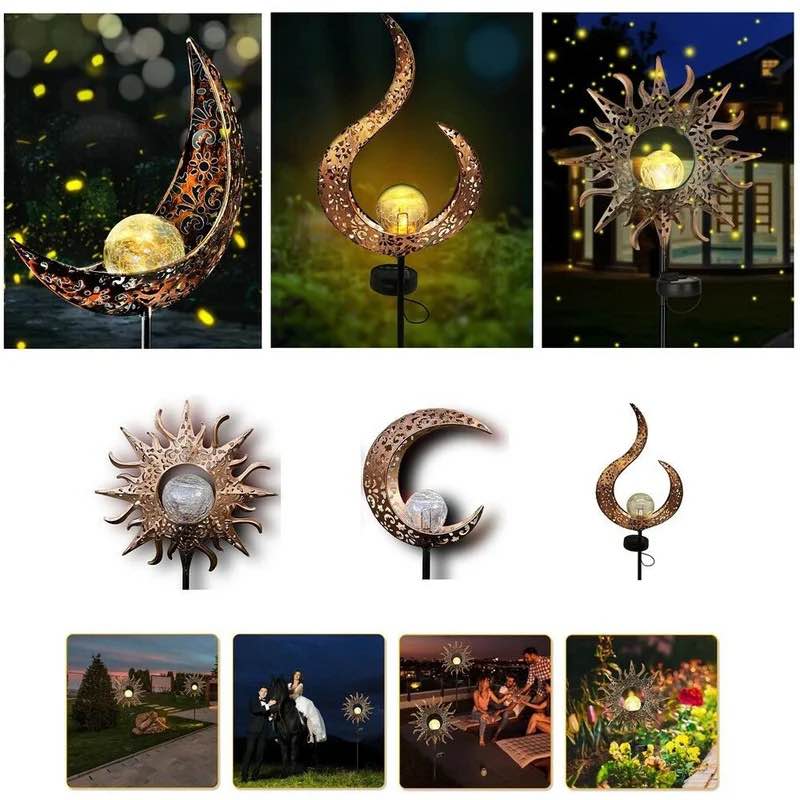 Gold Solar Powered Integrated LED Pathway Light