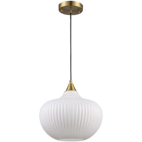 Aristo 1 Light 12 inch Antique Gold Shaded Pendant Ceiling Light