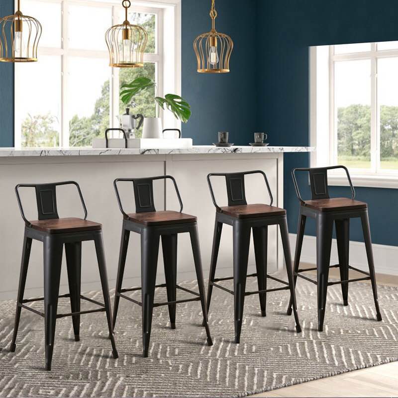Saleh Counter Stool with Metal Frame (Set of 4)