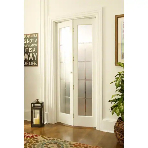 American Wood Mission-style Frosted Glass Bi-fold Door - 24x80.5