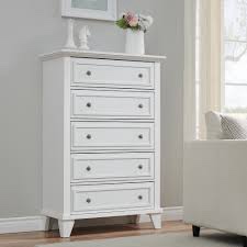 Elam White Six Drawer Dresser Closet Storage Tower Organizer for Bedroom