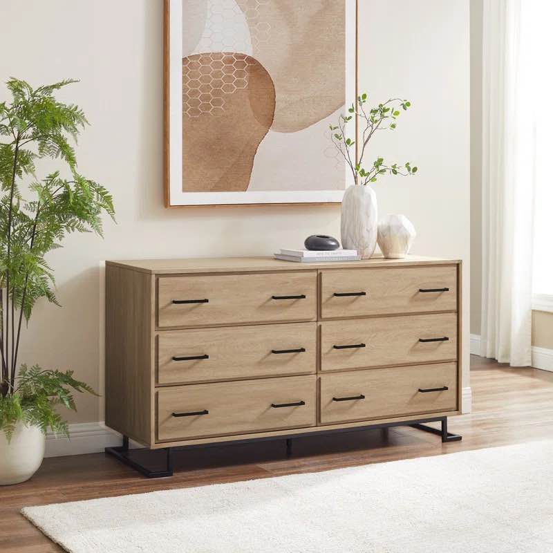 Contemporary Minimal 6-Drawer Dresser