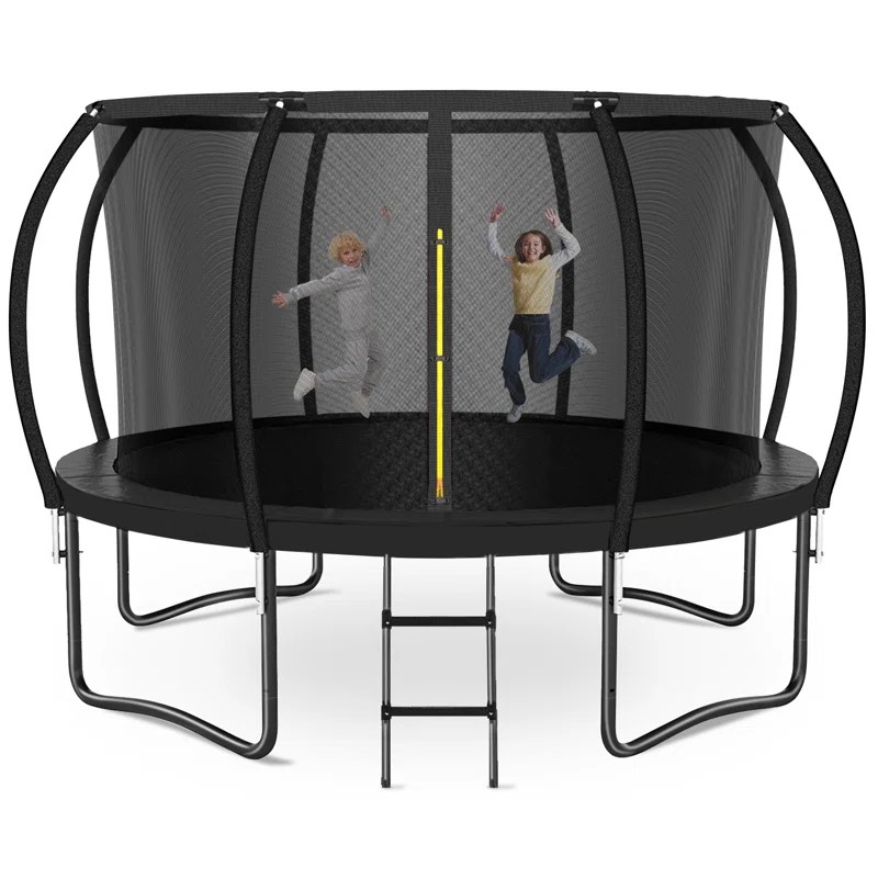 14 FT Outdoor Trampoline with Safety Enclosure Net and Ladder - Premium Heavy-Duty Frame for Kids and Adults