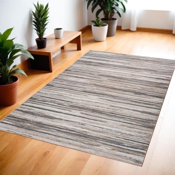 Bigi Distressed Abstract Stain Resistant Woven Durable Area Rug 8x10