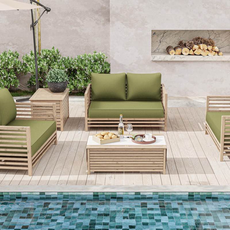 Wynee Outdoor 5'' Loveseat Cushions Bench Seat / Back Cushion, Only Cushions By Ebern Designs