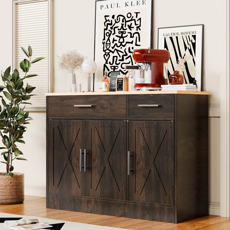 Dennisse 42.5'' Sideboard Buffet Cabinet with 2 Drawers 