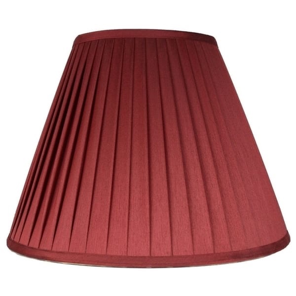 (2) Empire Side Pleat Lamp Shade, 8" Top, 16" Bottom, 11" Slant - Burgundy (BID IS PER ITEM, LOT IS FOR 2 SHADES TOTAL.)
