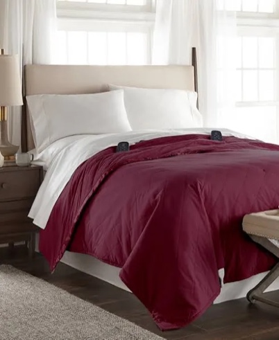 Shavel Micro Flannel® Quilted Electric Heated Blanket - King - wine