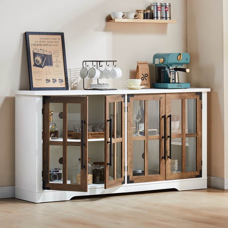 Pfarr 63" Wide Sideboard with glass doors