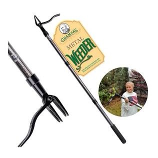 Grampa's Weeder - The Original Stand Up Weed Puller Tool with Long Handle - Made with Real Bamboo & 4-Claw Steel Head Design - Easily Remove Weeds Without Bending, Pulling, or Kneeling.