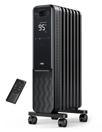 Dreo Oil Filled Radiator Heater, 1500W Radiant Heater with Remote Control, Digital Thermostat, 4 Modes, 24h Timer, 10 Safety Protections, Child Lock, Space Heaters for Indoor Use Large Room Bedroom