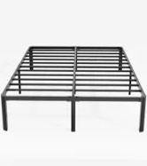 zizin Queen Size Bed Frame 14 Inch Metal Platform Bed Frame No Box Spring Needed Mattress Foundation with Steel Slats Support Noise Free Heavy Duty Bed Frame Easy Assembly, Black