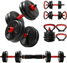 4-IN-1 Adjustable Dumbbells Set, Work As Dumbbell/Barbell/Kettlebell/Push up Stand, Home Gym Weights Strength Training, 20LB, 50 LB Set