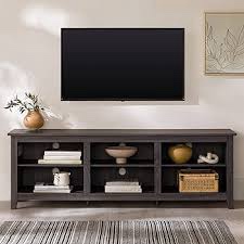 Walker Edison Wren Classic 6 Cubby TV Stand for TVs up to 80 Inches, 70 Inch, Charcoal