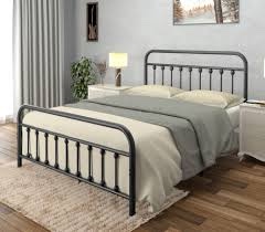 CastleBeds Vintage Bed Frame Queen Size Black with Headboard Footboard Wrought Rod Iron Art Heavy Duty Steel Metal Platform Foundation Farmhouse Industrial Victorian Style 1000 lbs Capacity
