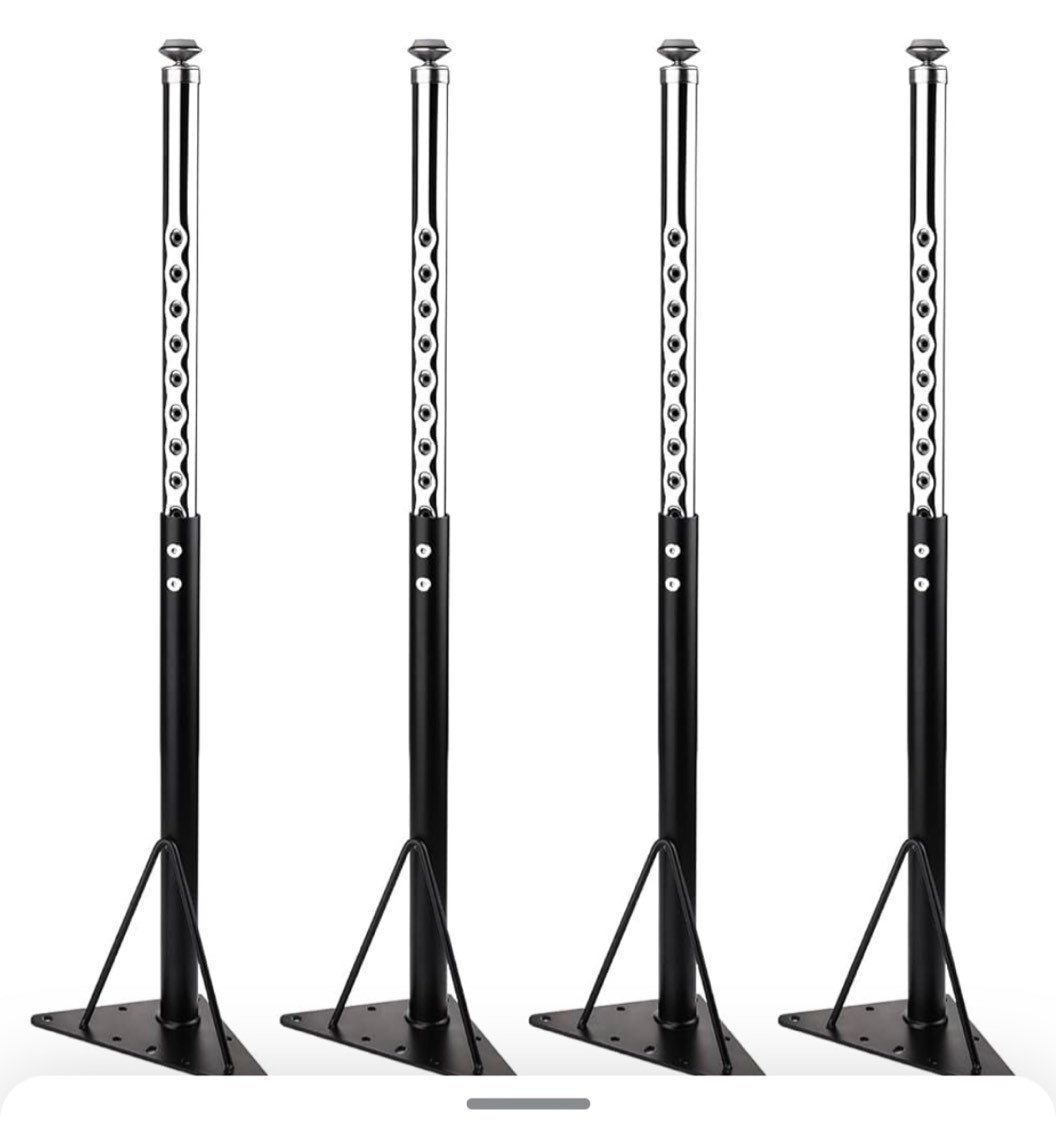 Adjustable Table Legs,20-30 inch for Activity Table,Office Table,Kidney Table-Set of 4 (Black)
