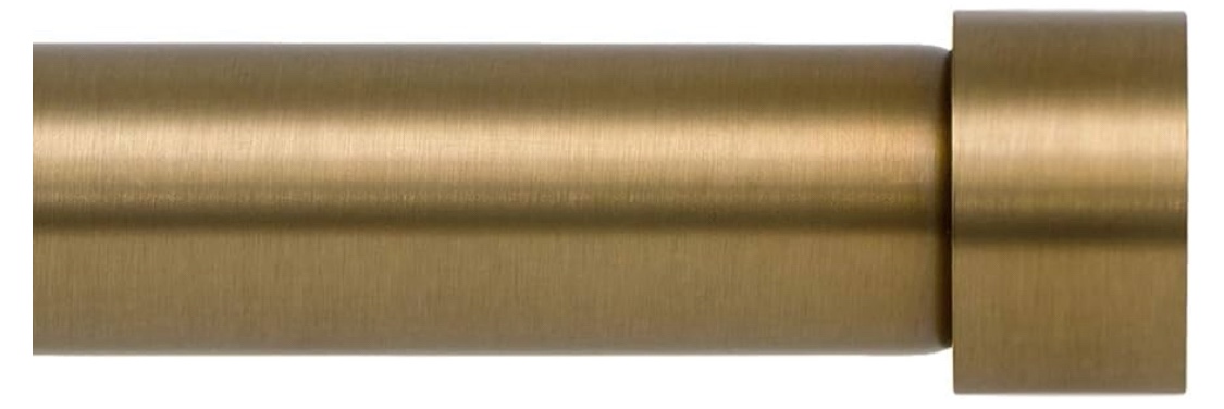 Ivilon Drapery Window Curtain Rod - End Cap Style Design 1 Inch Pole. 28 to 48 Inch Color Warm Gold