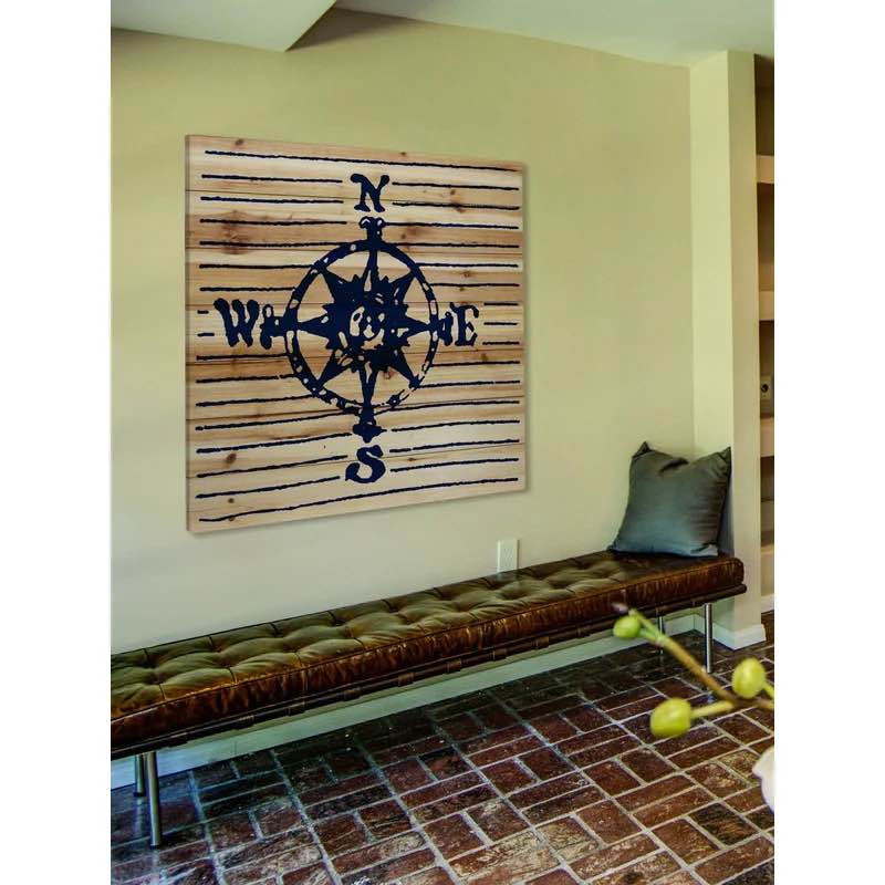 Marmont hill compass wooden wall art