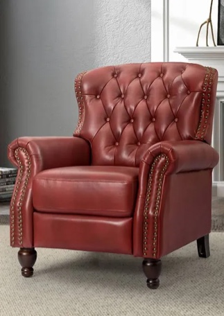 Abruzzino 34.5'' Wide Manual Standard Genuine Leather Recliner
