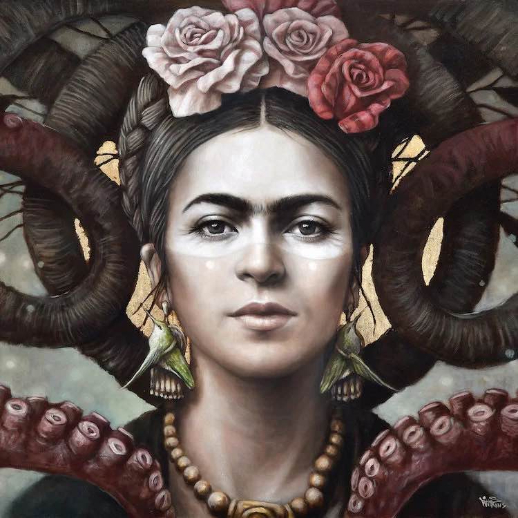 Hommage A Frida (A Tribute To Frida) III by Sophie Wilkins - Graphic Art Print on Canvas