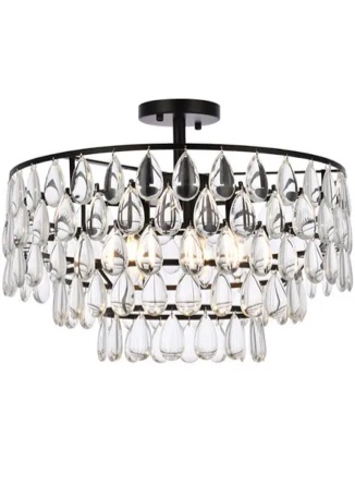 Elegant Lighting Mila 5 Light 20" Wide Semi-Flush Waterfall Ceiling Light