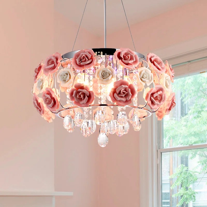 Jenesse 5 - Light Dimmable Drum Chandelier