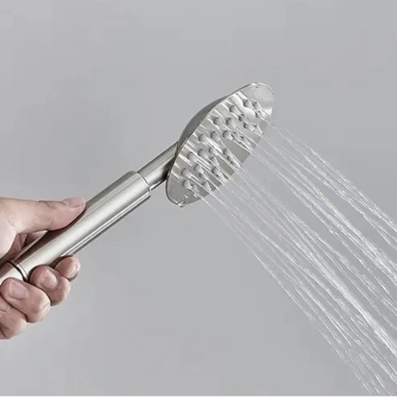 Aolemi Outdoor Shower Accessory SUS304 triple function brushed nickel wall-mounted stainless steel shower faucet system with hand sprayer, 8 rain shower head