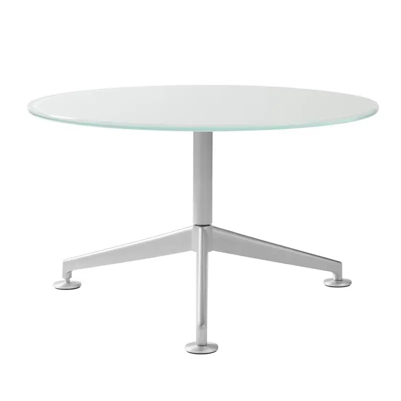 RENATO 27 inch SIDE TABLE IN WHITE WITH BRUSHED ALUMINUM BASE (Base ONLY)