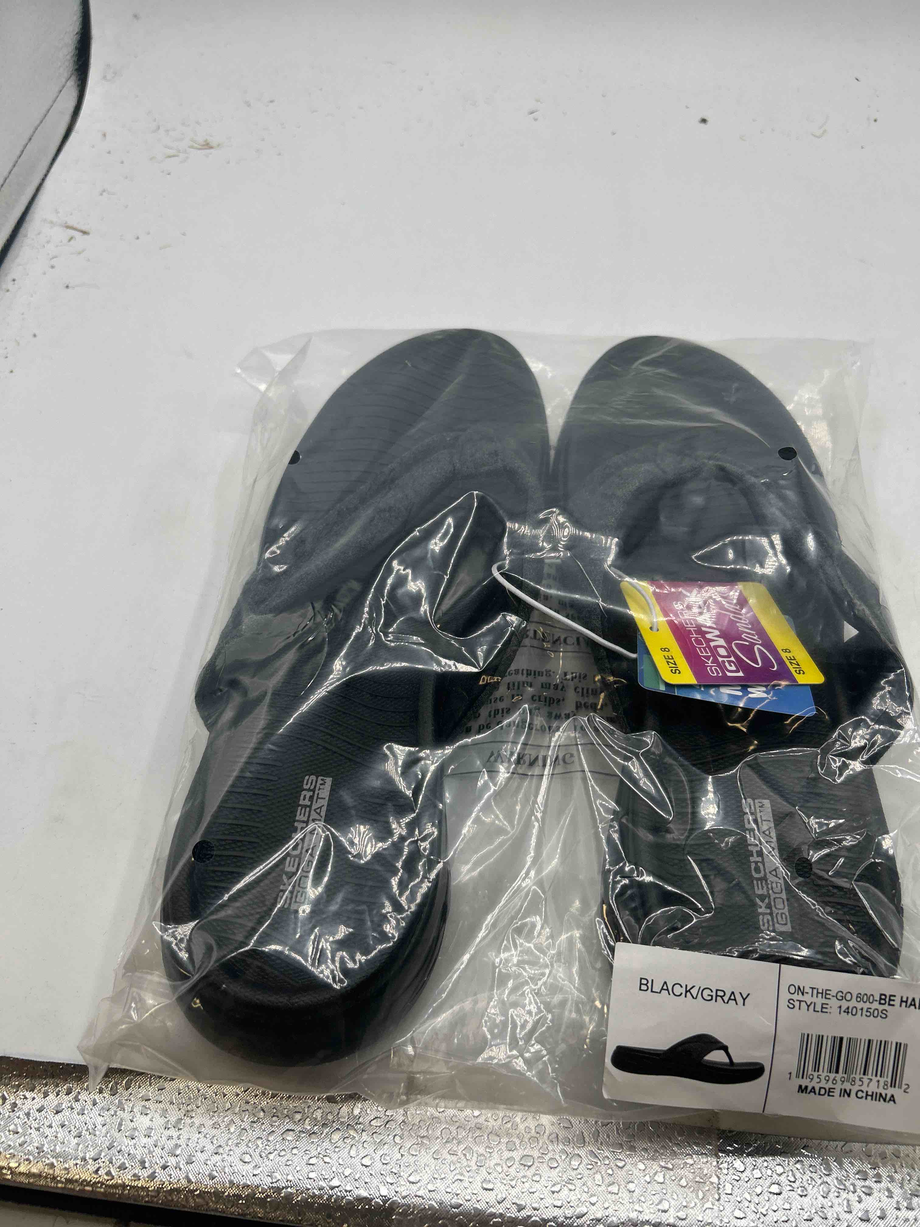 Skechers Women's On The Go Flip Flop Black/Gray 8