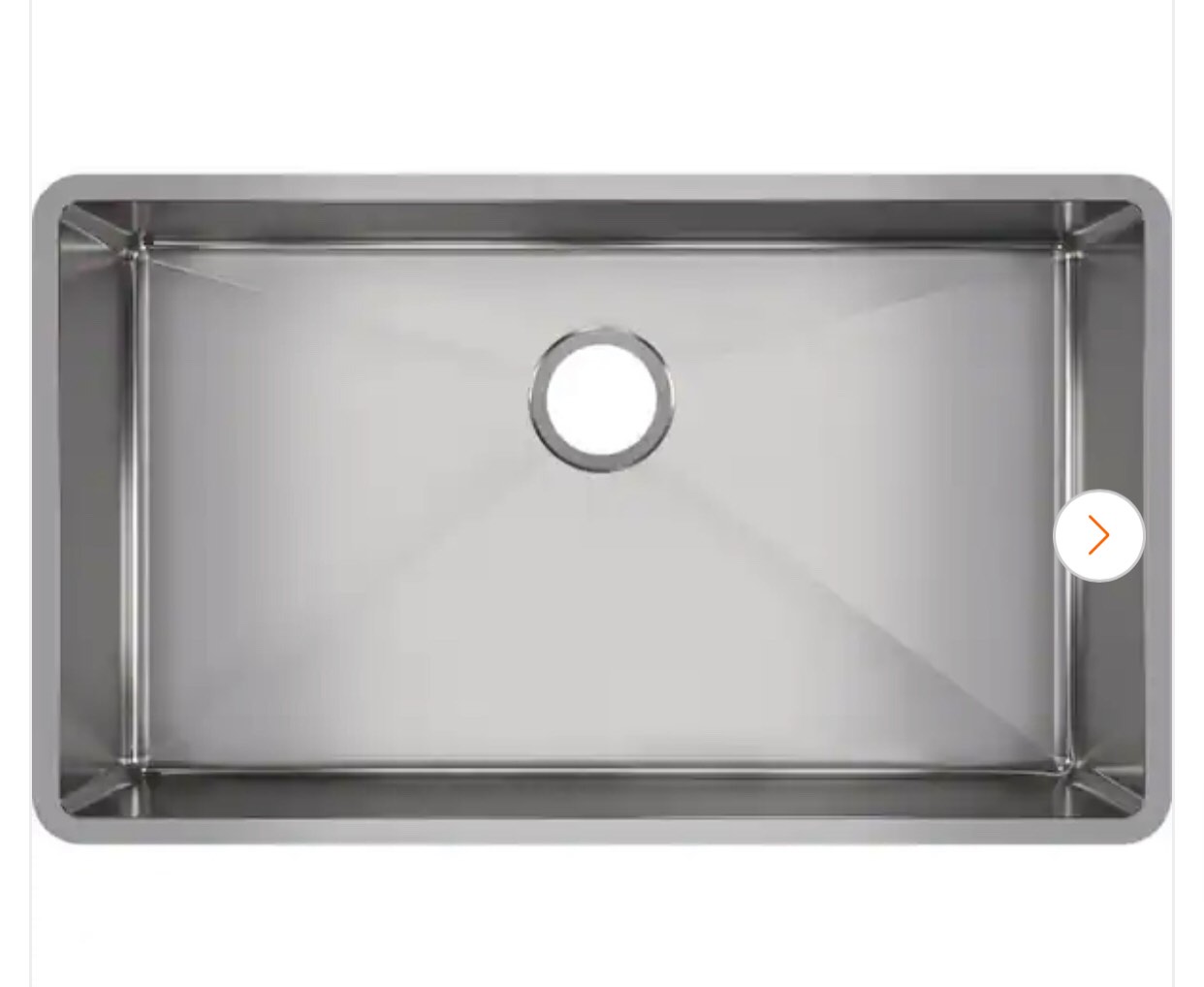 Crosstown 32in. Undermount 1 Bowl 18 Gauge Stainless Steel Sink Only and No Accessories